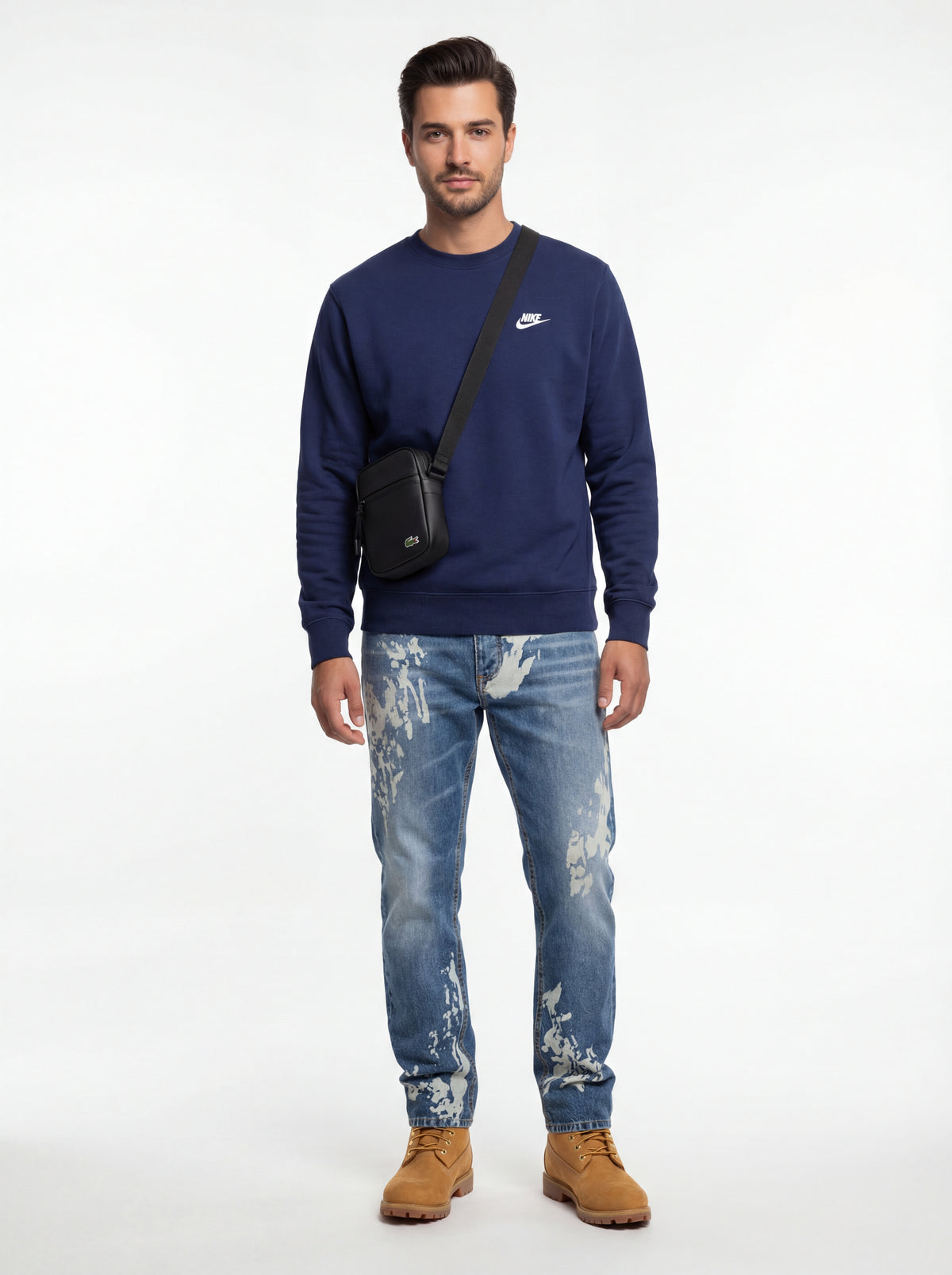 Timberland Basic + Nike Felpa Primaverile + Jeans Soldier Baggy + Lacoste Tracolla - 02