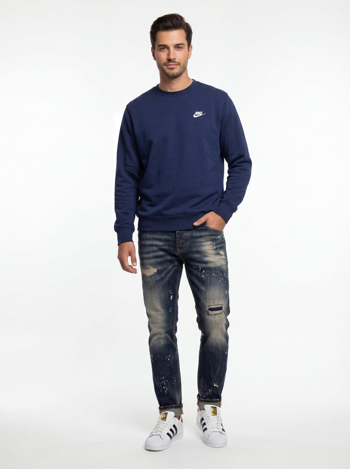 Superstar + Nike Felpa Primaverile + Jeans Soldier New - 01