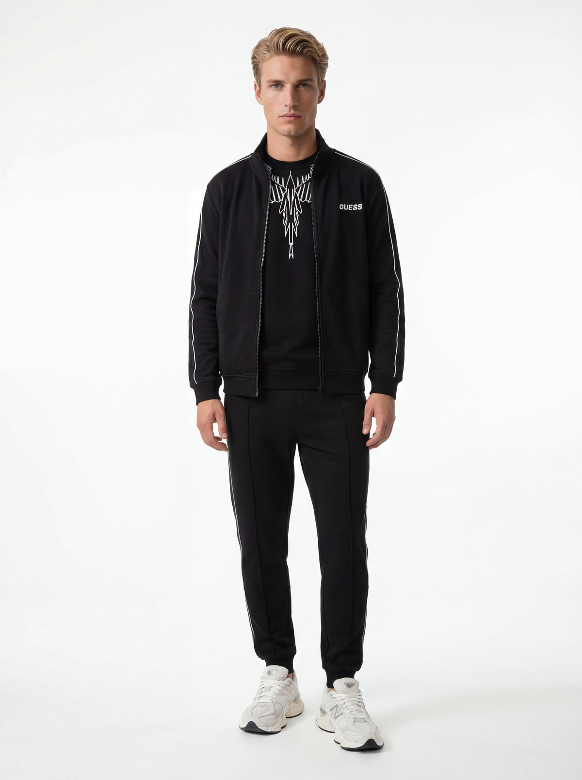 New Balance U9060WHT + County of Milan Felpa + Guess Tuta Uomo + Lakers Giubbino Uomo - 02