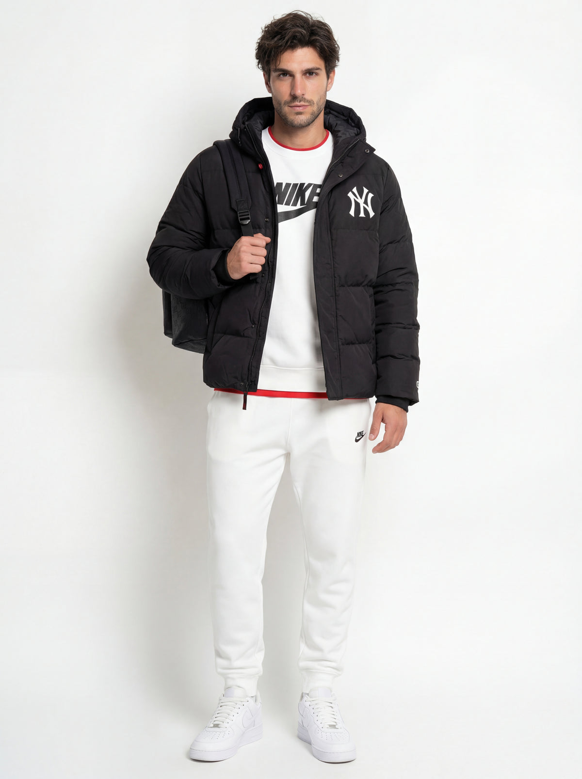 CW2288 111 Air + 47Brand Giubbino New + Nike Pantaloni Tuta + Jordan Zaino - 01