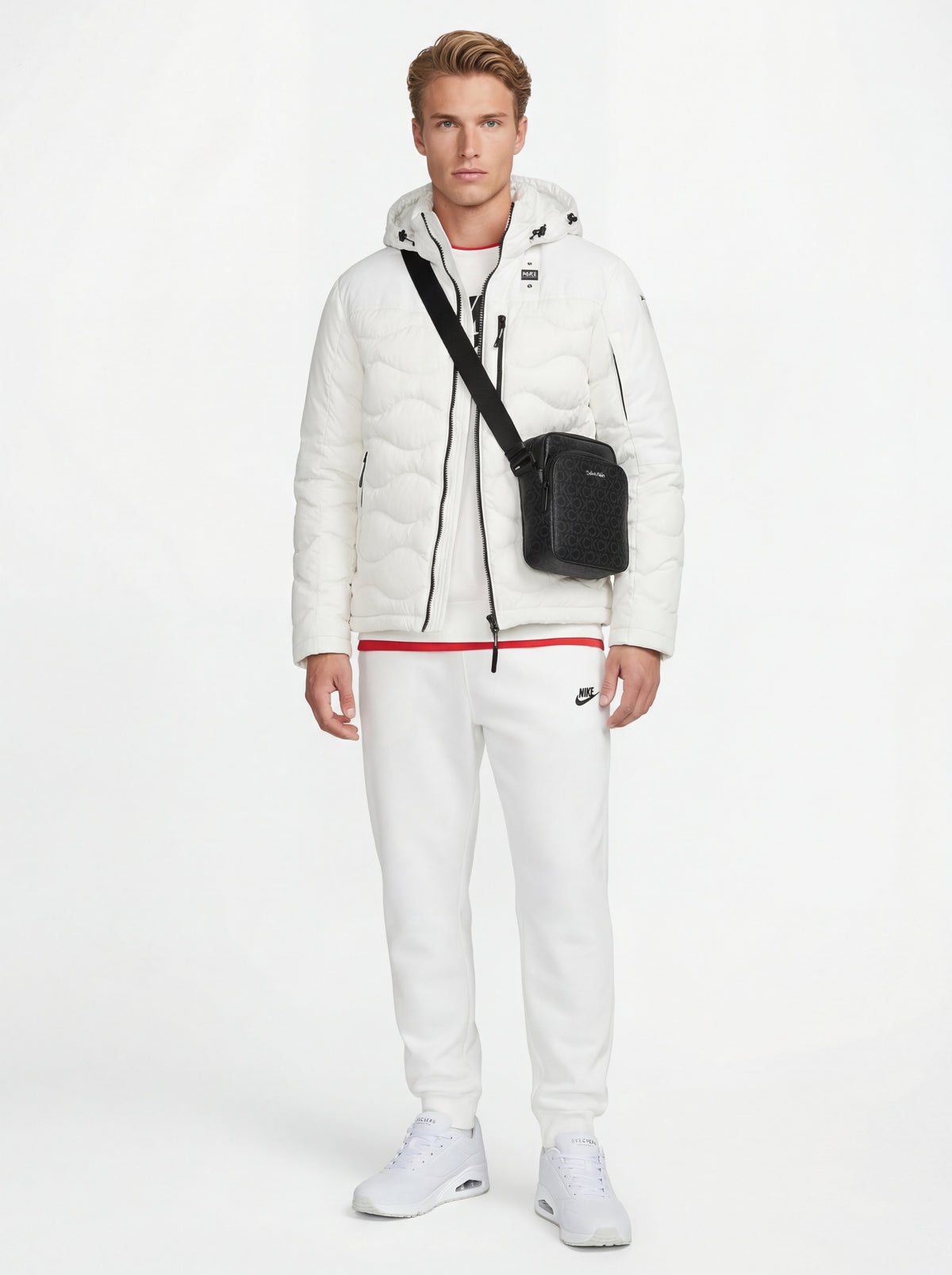 Skechers 52458 W + Blauer Giubbino Uomo + Nike Pantaloni Tuta + Calvin Klein Tracolla - 01