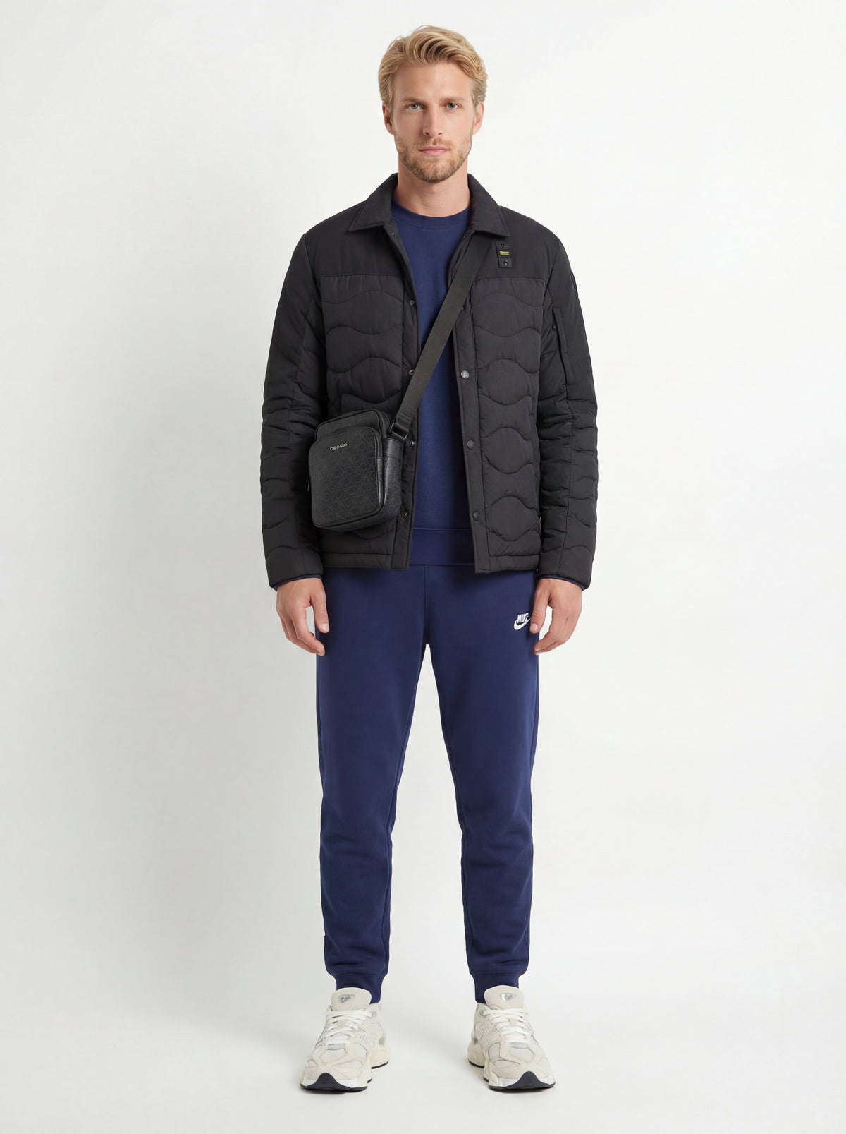 New Balance U9060WHT + Nike Felpa Primaverile + Nike Pantalone Tuta + Blauer Giubbino Uomo + Calvin Klein Tracolla - 01