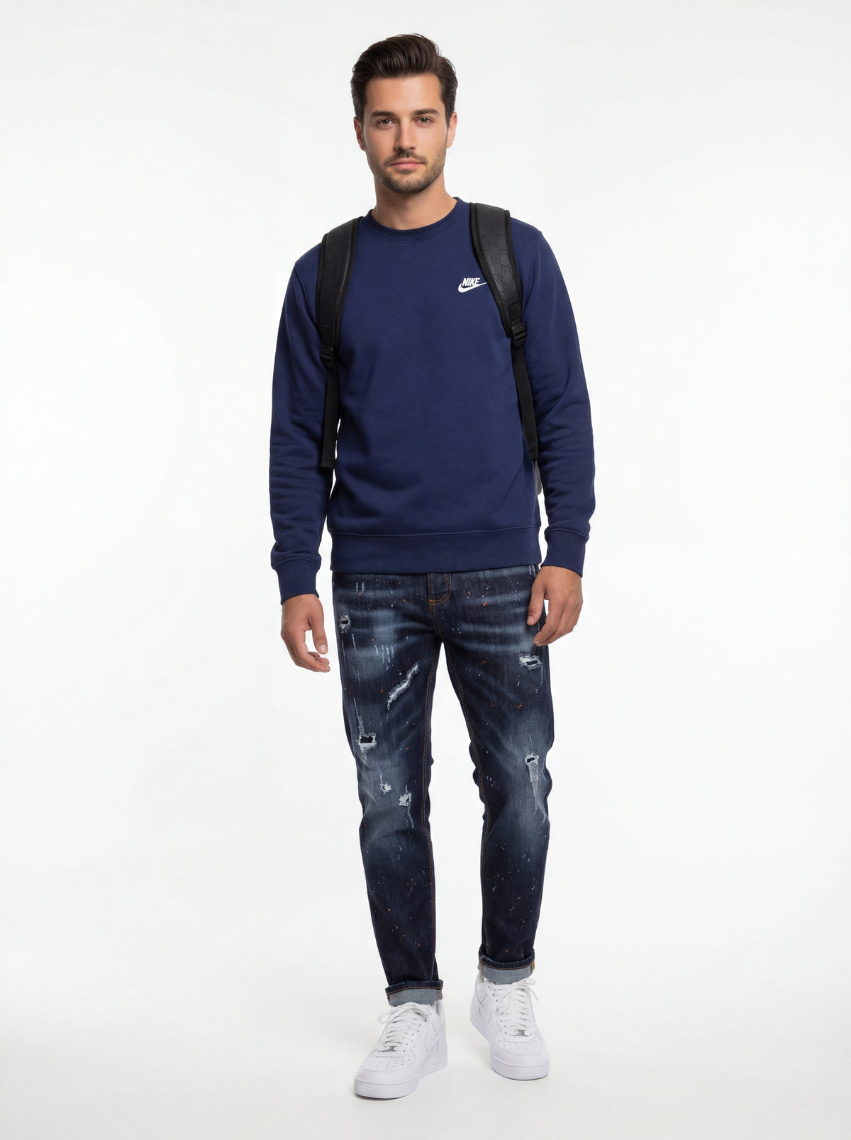 CW2288 111 Air + Nike Felpa Primaverile + Jeans Soldier New + Jordan Zaino - 01